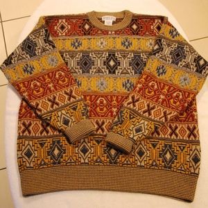 Men's Vintage Botto Italian Sweater - Patterned